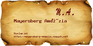 Mayersberg Amázia névjegykártya